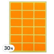 Bluemato 彩色方形標籤貼紙 1 10p, A(淺橘色), 30個