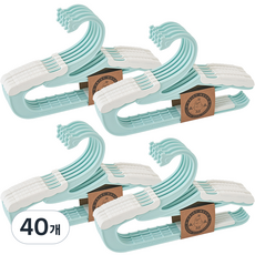 OBJET NUVO 兒童用皇冠鴨長度可調衣架, 40個, 粉彩薄荷