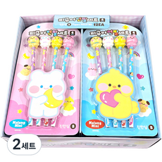 Crystal Fancy軟綿綿公仔鉛筆 2種組, 粉色, 藍色, 2套