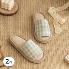 DECOVIEW 兒童Melange格紋防樓層噪音拖鞋, 薄荷色, 2個