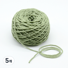 Macrame 彩色棉線 3mm 100g, 鼠尾草綠, 5個