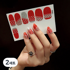 간단한 셀프 네일스티커 12p 세트, QB650, 2개