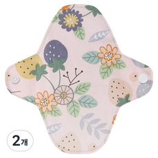 Baide 男女通用可水洗抗菌透氣衛生成人紙尿褲 粉紅草莓花朵, 1入, 2個