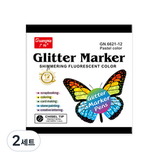 광나 동아피엠에스 글리터 마카펜 파스텔컬러 세트, 12색, 2세트