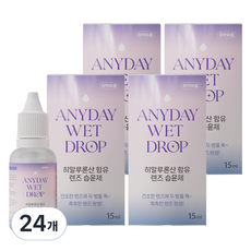 렌즈닦이소녀 프리미엄 애니데이 웨트 드롭 렌즈 습윤제, 24개, 15ml