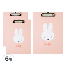스튜디오에잇 미피 캐릭터 클립보드 223 x 313 mm, 핑크, 6개