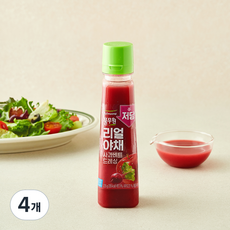 풀무원 저당 리얼야채 사과비트 드레싱, 235g, 4개