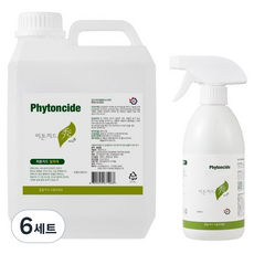 피톤치드수 편백수 피톤치드 스프레이 탈취제 500ml + 리필 2L 세트, 6세트