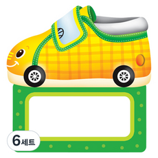 fantastix 鞋子造型姓名標籤貼紙 2p x 5組, 1 鞋子黃色 N-209, 10入, 6套