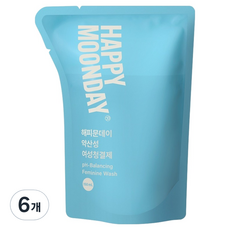 해피문데이 약산성 여성청결제 리필, 150ml, 6개