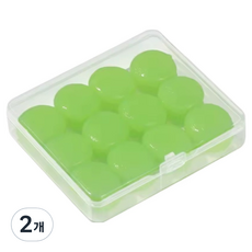 Luneon 簡約防噪音睡眠耳塞 圓形 綠色, 2個, 12入