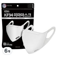 미마 보건용 마스크 성인용 KF94, 10개입, 6개, 흰색