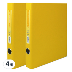 마이다스 D링 바인더 파일 명찰형 3공 3cm A4, 노랑색, 4개