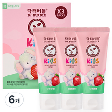 닥터버들 어린이 치약 딸기향, 60ml, 6개