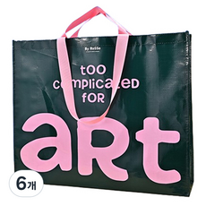 마켓감성 디자인 타포린백, 그린, 6개