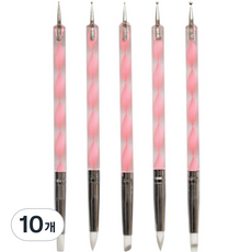 Dasababa 塑膠手柄工藝矽膠壓花雙頭筆套組 扭紋粉紅色, 10個, 5種
