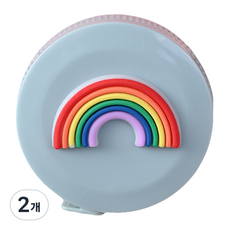 바코젤 휴대용 귀여운 미니 줄자 무지개, 1.5m, 2개