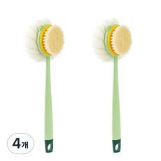 Ollum 雙面沐浴刷, 4個, 綠色, 1入