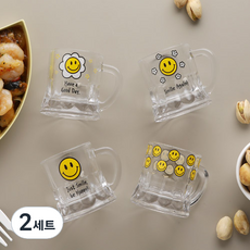 스마일 홈술 핸들소주잔 60ml 4종 세트, 4개입, 2세트