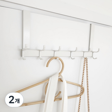 해피제이 문걸이 무타공 도어행거 6구, 화이트, 2개
