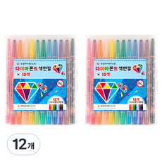 보성아이엔디 다이아몬드 다이알 색연필, 12색, 12개