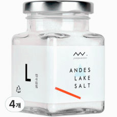 자연우리 안데스 굵은소금 유리병, 210g, 4개