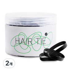 nelik 貝拉柔軟橡膠髮圈髮帶 270入, 2個, 黑色