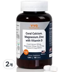 Vitamin Village 珊瑚鈣&鎂鋅&維他命D錠 243g, 180顆, 2罐