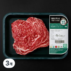 녹색한우 무항생제인증 1++등급 숙성등심 구이용 (냉장), 200g, 3개