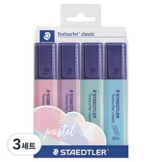 스테들러 파스텔 형광펜 세트 364CWP4PA, 파스텔 핑크, 파스텔 민트, 파스텔 피치, 파스텔 블루, 12개