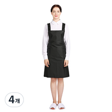 웰프런 우레탄 방수앞치마 검정파이핑 소, 블랙, 4개