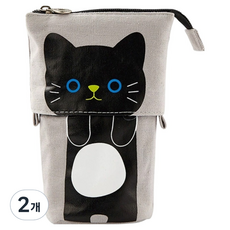 MAME 可愛動物站立式鉛筆盒 筆袋, 2個, 黑色