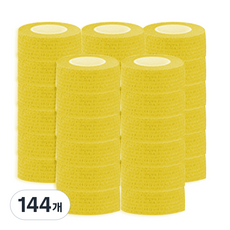 하이가이 자가접착 압박붕대 옐로우 2.5cm, 144개, 1개입