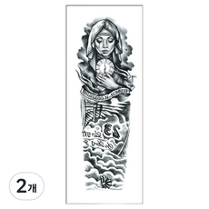 gelluna 男士黑色長袖DIY紋身刺青貼紙, 2個, T-78