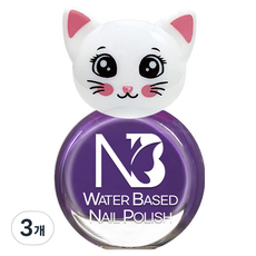 엔비베베 냥냥이 유아 매니큐어, 06 비비드퍼플, 3개
