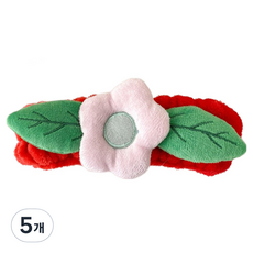 瘋狂姐妹 可愛花朵造型洗臉髮帶, 5個, 紅色