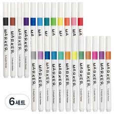터치필 아크릴 마카펜 세트, 24색, 6세트