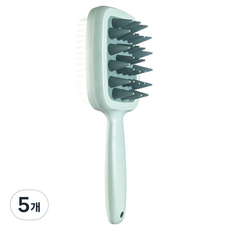 썸즈마인 양면 브러쉬 두피 마사지기, 그린, 5개