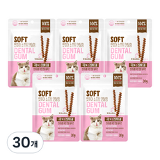 캣퓨어 고양이 소프트 덴탈껌, 20g, 30개, 구강 눈건강에 도움