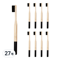 Trade Me 溫和竹牙刷 彩色刷毛 黑色, 1入, 27個