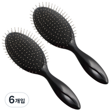 CHILSUNG Style 鋼針氣墊梳 小型, 黑色, 6個