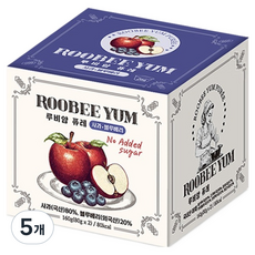 루비얌 퓨레 2p, 혼합맛(사과/블루베리), 160g, 5개