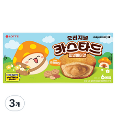 롯데카스타드 메이플스토리 콜라보 피넛버터맛, 3개, 138g