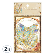 피어니스트 다꾸 블링 나비 데코스티커, 옐로우, 2개