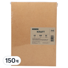 PaperAngel 크라프트 종이 200g A3, 150개