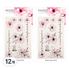 PASSET 水彩紋身貼紙, WT27, 12個