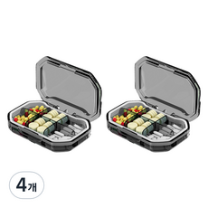 水晶便攜式藥盒 灰色, 4個