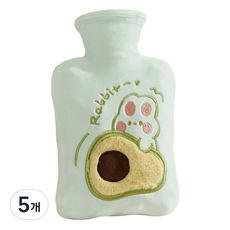 EVER HOUSE 可愛兔子保溫熱水袋 1L 薄荷綠 FREE, 5個