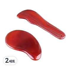 紅玉按摩那金刮痧水滴+刀套裝 NJ009, 紅色的, 2組