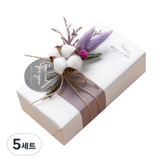 La Sault Flower棉花與永生花Ppaepeuro 2入禮盒組 紫色, 5套